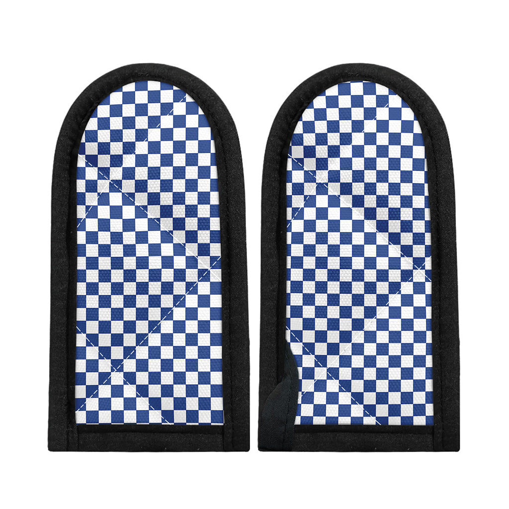 Blue And White Checkered Pattern Print Skillet Handle Cover