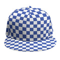 Blue And White Checkered Pattern Print Snapback Cap