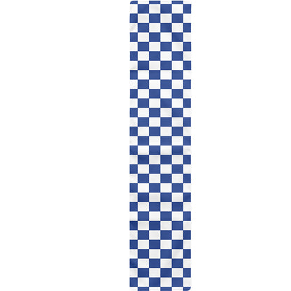 Blue And White Checkered Pattern Print Table Runner
