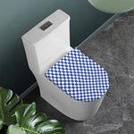 Blue And White Checkered Pattern Print Toilet Lid Cover