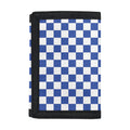 Blue And White Checkered Pattern Print Trifold Wallet