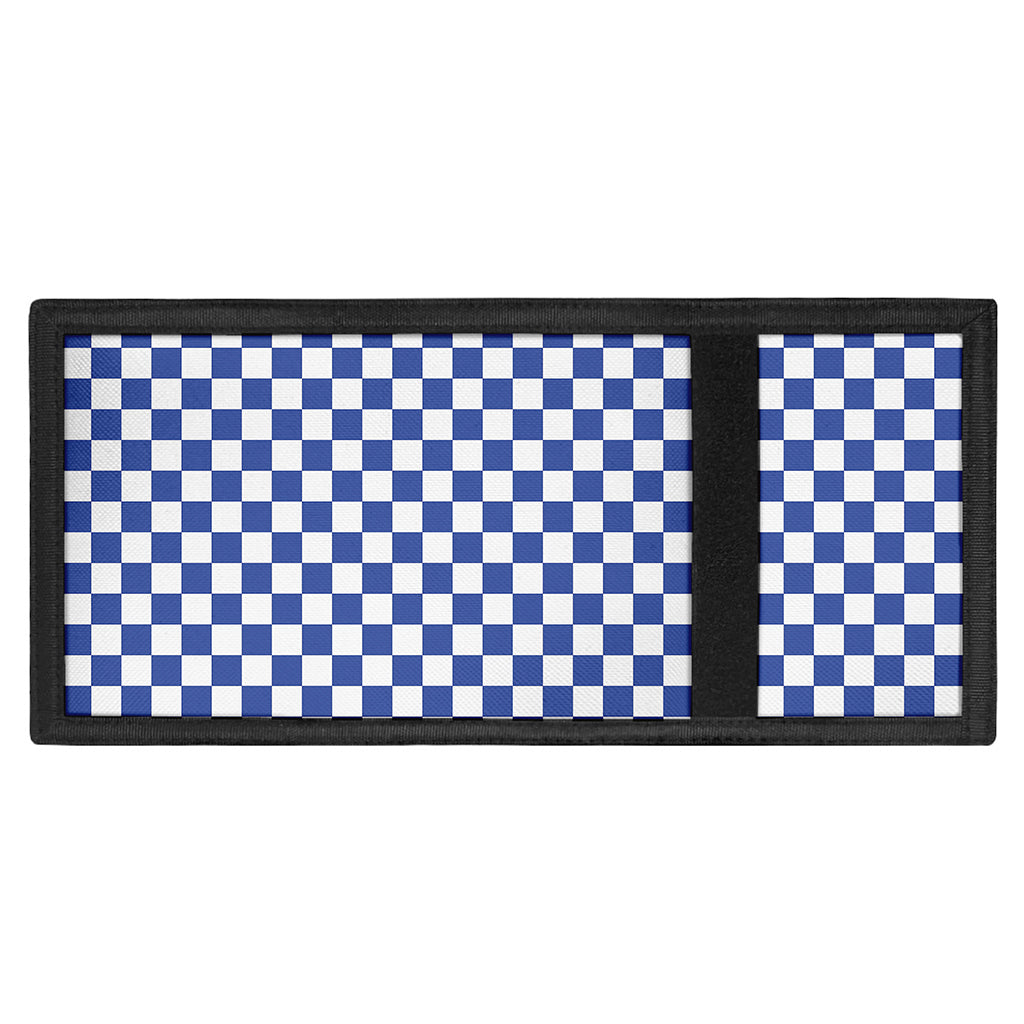 Blue And White Checkered Pattern Print Trifold Wallet