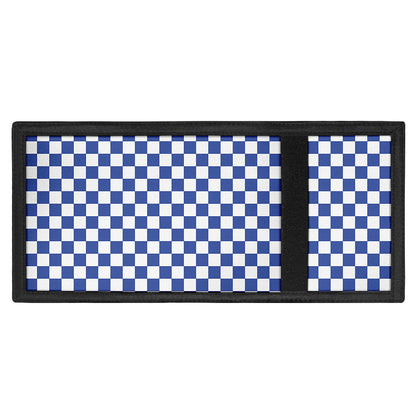Blue And White Checkered Pattern Print Trifold Wallet