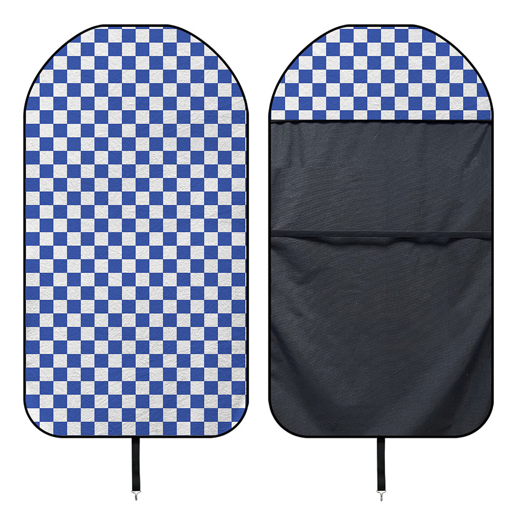 Blue And White Checkered Pattern Print Waterproof Car Seat Cover
