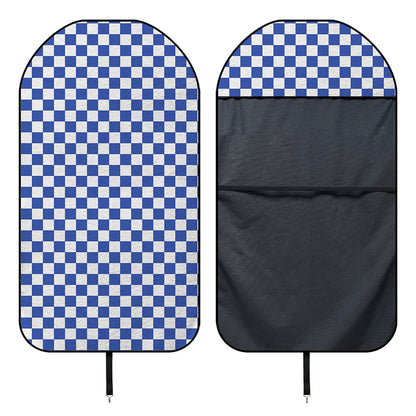 Blue And White Checkered Pattern Print Waterproof Car Seat Cover