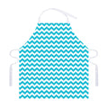 Blue And White Chevron Pattern Print Adjustable Apron