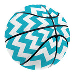 Blue And White Chevron Pattern Print Basketball