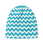 Blue And White Chevron Pattern Print Beanie