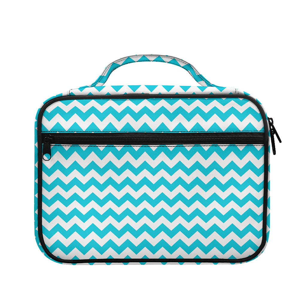 Blue And White Chevron Pattern Print Briefcase Bible Bag