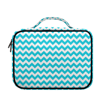 Blue And White Chevron Pattern Print Briefcase Bible Bag