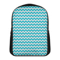 Blue And White Chevron Pattern Print Casual Backpack