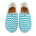 Blue And White Chevron Pattern Print Casual Shoes