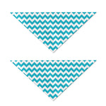 Blue And White Chevron Pattern Print Dog Bandana