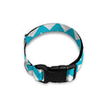 Blue And White Chevron Pattern Print Dog Collar