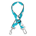 Blue And White Chevron Pattern Print Dog Seat Belt