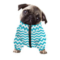Blue And White Chevron Pattern Print Dog Zip Up Jacket