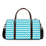 Blue And White Chevron Pattern Print Duffle Bag