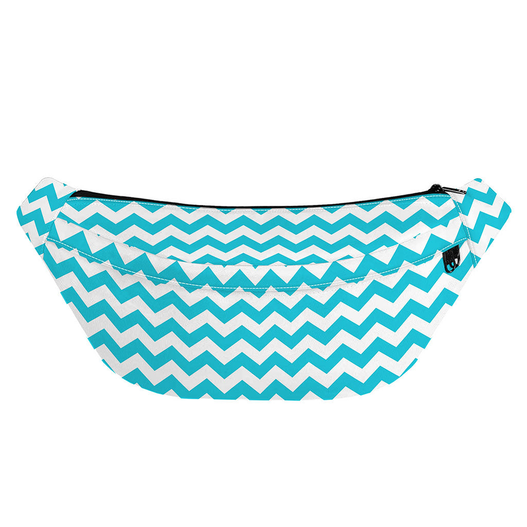 Blue And White Chevron Pattern Print Fanny Pack