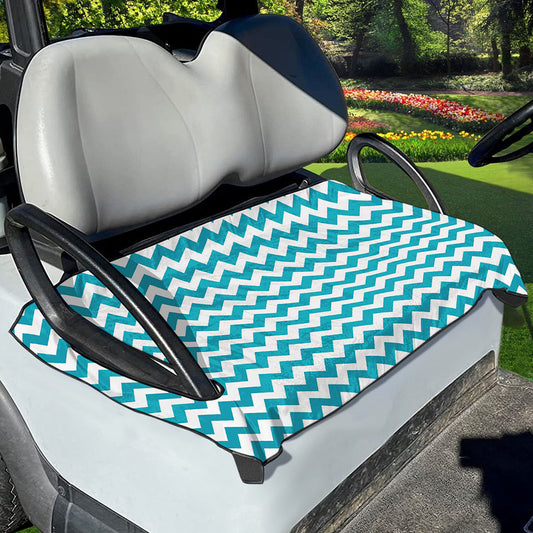 Blue And White Chevron Pattern Print Golf Cart Seat Cover
