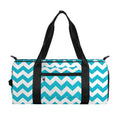 Blue And White Chevron Pattern Print Gym Bag