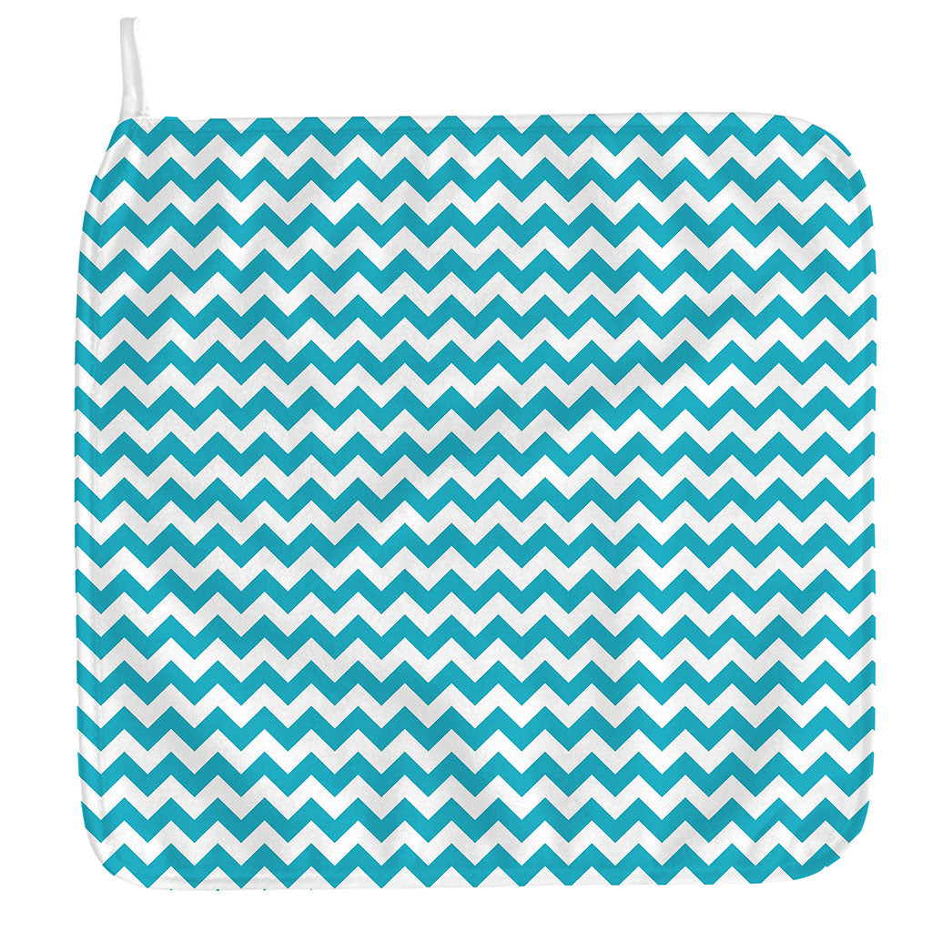 Blue And White Chevron Pattern Print Hand Towel