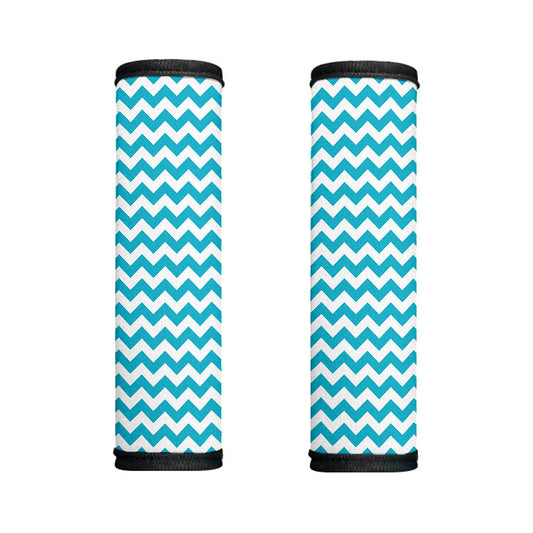 Blue And White Chevron Pattern Print Handle Covers