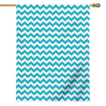 Blue And White Chevron Pattern Print House Flag