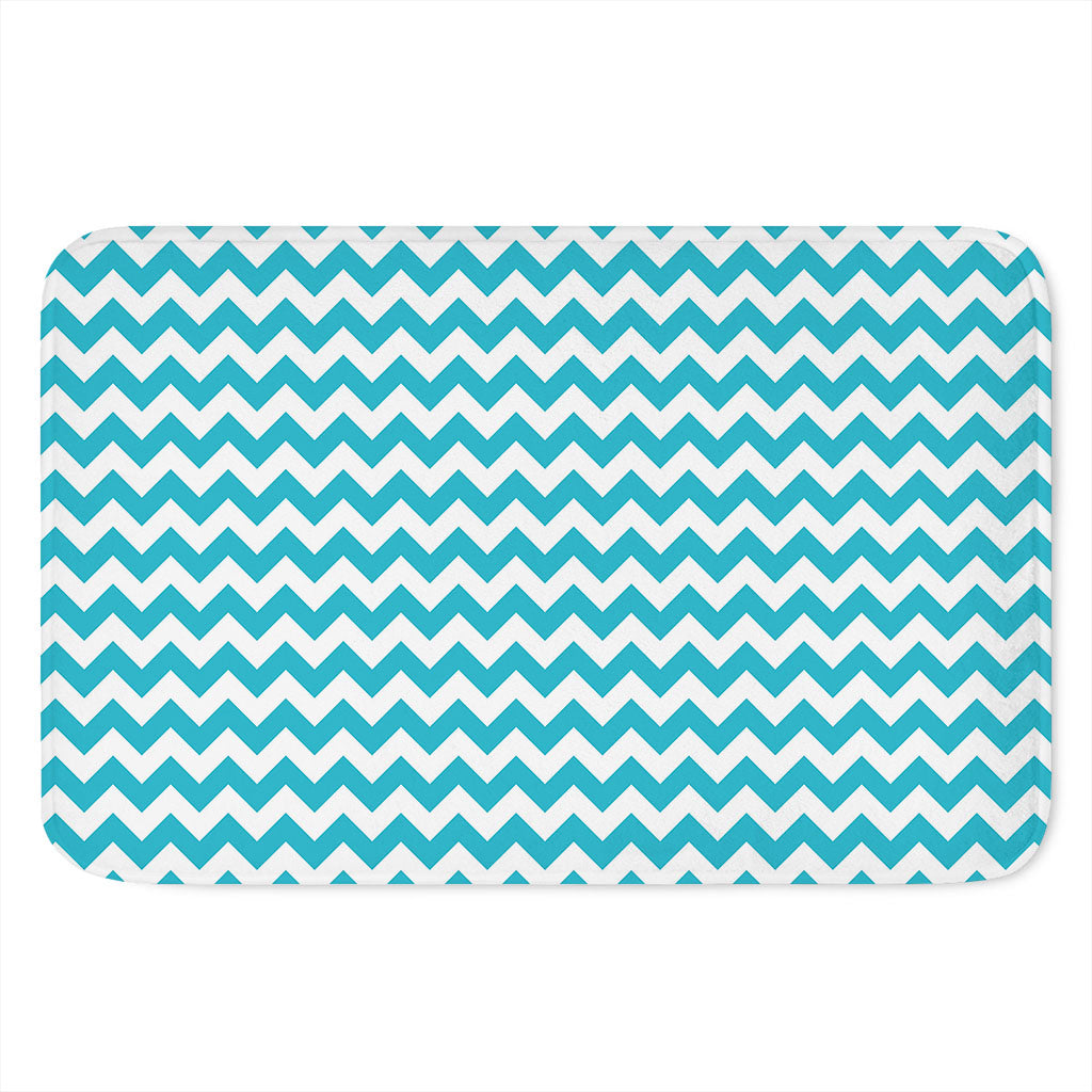 Blue And White Chevron Pattern Print Indoor Door Mat