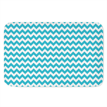 Blue And White Chevron Pattern Print Indoor Door Mat