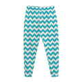 Blue And White Chevron Pattern Print Jogger Pants