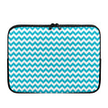 Blue And White Chevron Pattern Print Laptop Sleeve