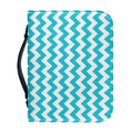 Blue And White Chevron Pattern Print Leather Bible Cover