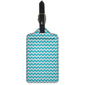 Blue And White Chevron Pattern Print Luggage Tag