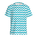 Blue And White Chevron Pattern Print Men's Athletic T-Shirt