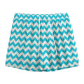 Blue And White Chevron Pattern Print Mesh Shorts
