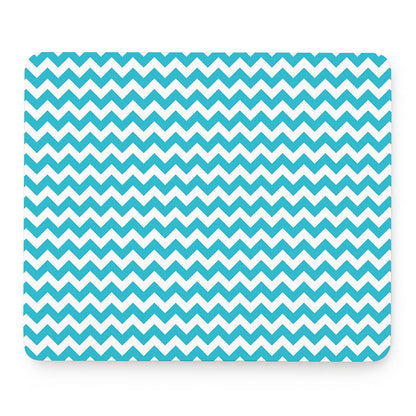 Blue And White Chevron Pattern Print Mouse Pad
