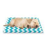 Blue And White Chevron Pattern Print Pet Cooling Mat Cover