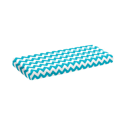 Blue And White Chevron Pattern Print Piano Keyboard Cover