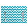 Blue And White Chevron Pattern Print Placemat