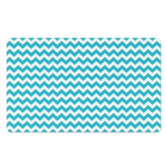 Blue And White Chevron Pattern Print Polyester Doormat