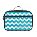 Blue And White Chevron Pattern Print Portable Lunch Bag