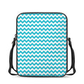 Blue And White Chevron Pattern Print Rectangular Crossbody Bag