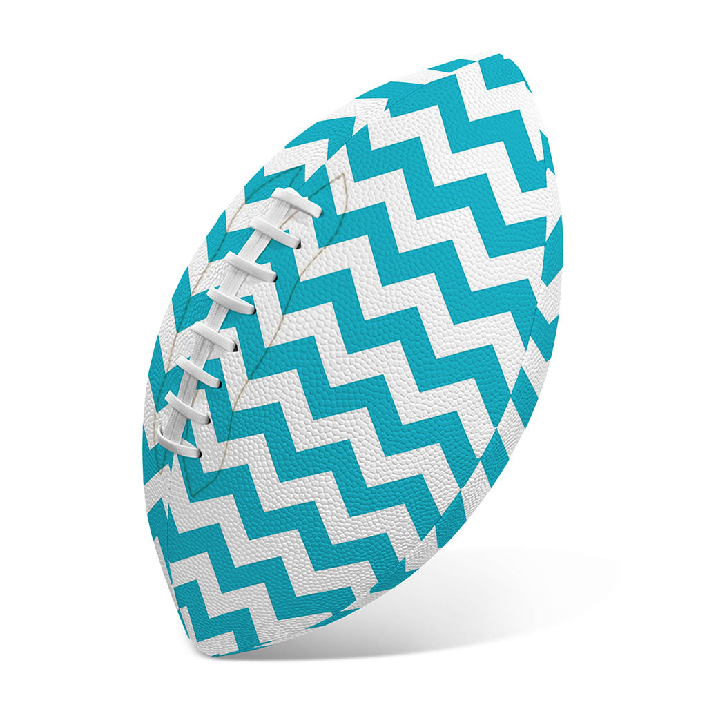 Blue And White Chevron Pattern Print Rugby Ball