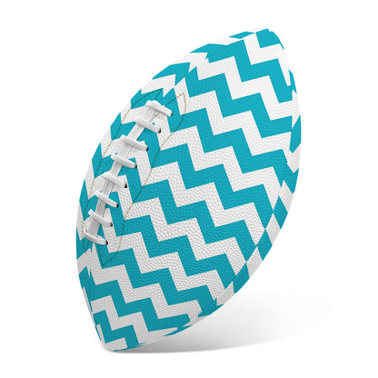 Blue And White Chevron Pattern Print Rugby Ball