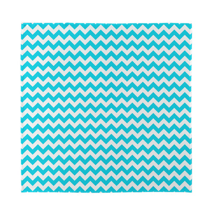 Blue And White Chevron Pattern Print Silk Bandana