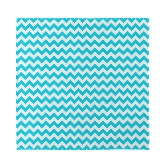Blue And White Chevron Pattern Print Silk Bandana