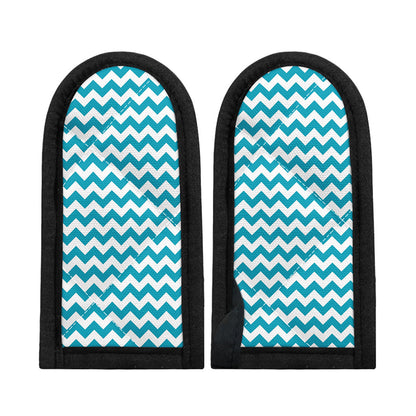 Blue And White Chevron Pattern Print Skillet Handle Cover