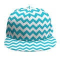 Blue And White Chevron Pattern Print Snapback Cap
