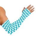 Blue And White Chevron Pattern Print Sun Protection Arm Sleeves