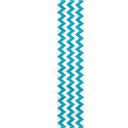 Blue And White Chevron Pattern Print Table Runner